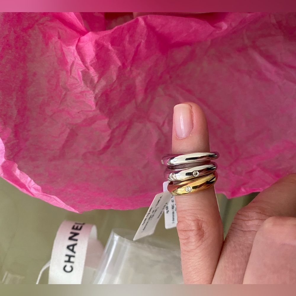 Irregular Melted Shape Silver Ring With 1 Natural… - image 2